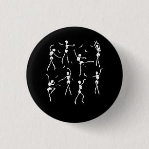 Skeleton Ballerinas Ballet Dance Dancing Halloween 3 Cm Round Badge