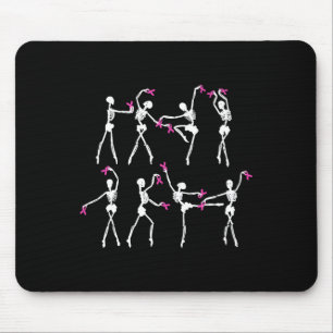 Skeleton Ballet Dance Pink Ribbon Breast Cancer Aw Mouse Pad