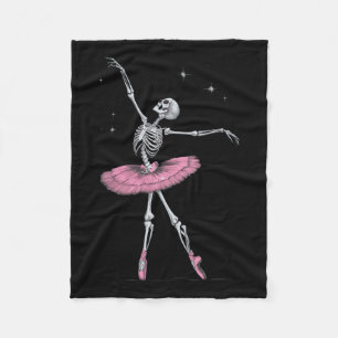 Skeleton Ballet Halloween Costume Funny Skull Fleece Blanket