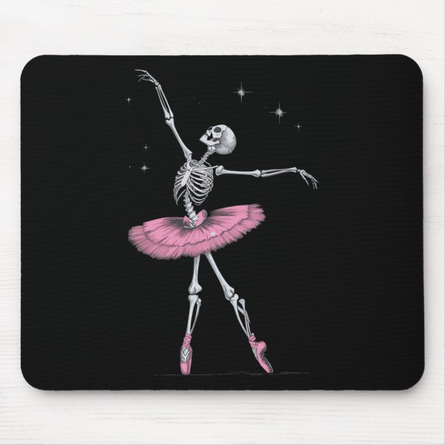 Skeleton Ballet Halloween Costume Funny Skull  Mouse Pad (Front)