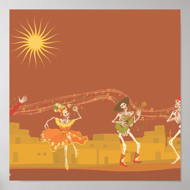 Skeleton Band on Day of the Dead Poster (Front)