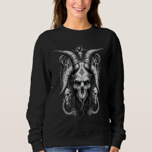 Skeleton Baphomet  Occult Gothic Demon Sweatshirt