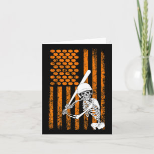 Skeleton Baseball Player Fan Skeleton Halloween Ba Card