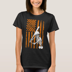 Skeleton Baseball Player Fan Skeleton Halloween Ba T-Shirt