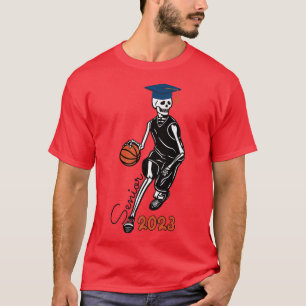 Skeleton Basketball Graduation Her Him High School T-Shirt