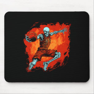 Skeleton Basketball Player Halloween Spooky Mouse Pad