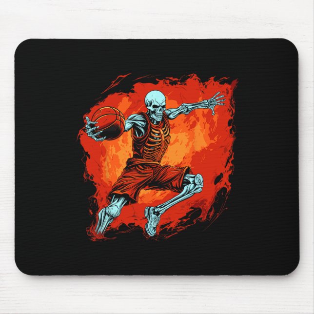 Skeleton Basketball Player Halloween Spooky  Mouse Pad (Front)