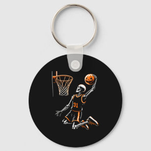 Skeleton basketball player men boys creepy for hal key ring