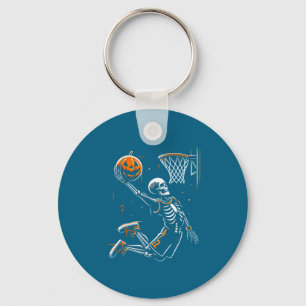 Skeleton basketball player men boys scary for hall key ring