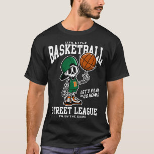 Skeleton Basketball Street League Mens T-Shirt
