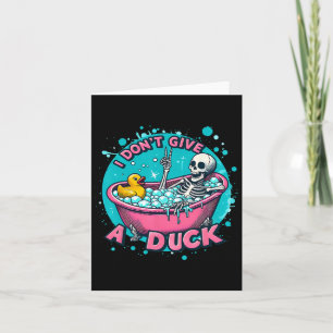 Skeleton Bath Humour Rubber Duck Funny Halloween Card