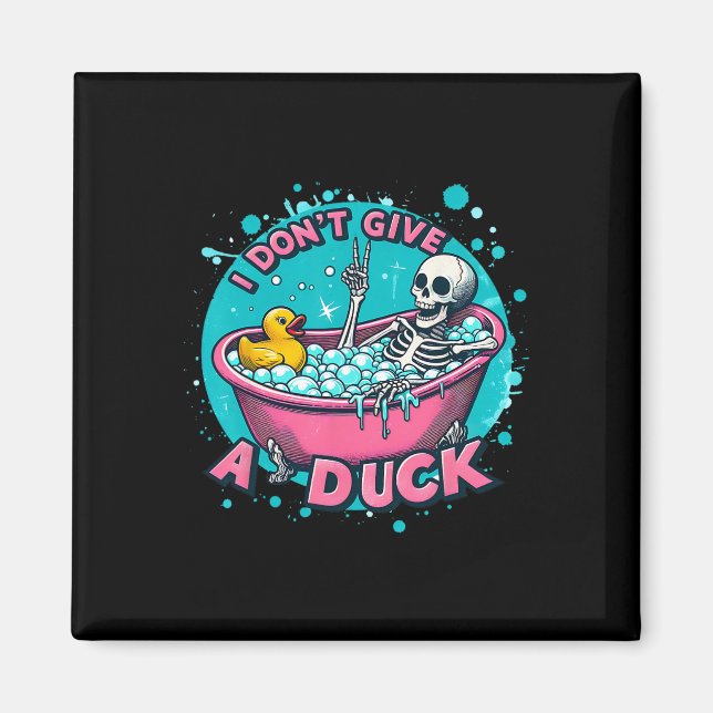 Skeleton Bath Humour Rubber Duck Funny Halloween  Magnet (Front)