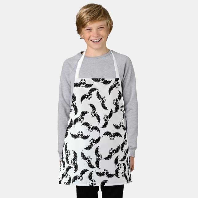 Skeleton Bats Halloween Apron (Worn)