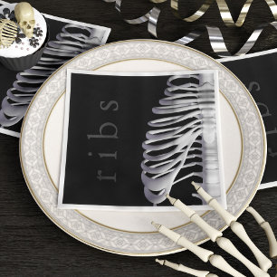 Skeleton BBQ Ribs Halloween Party Napkin