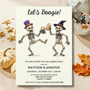 Skeleton Beer Adult Halloween Party Invitation