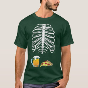 Skeleton Beer Pizza Funny Pregnancy Announcement C T-Shirt