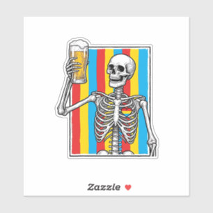 Skeleton Beer Rainbow Vintage Engraving Shirt_1