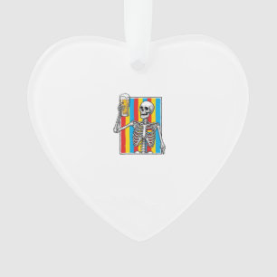 Skeleton Beer Rainbow Vintage Engraving Shirt_1 Ornament