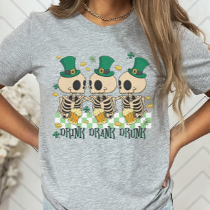 Skeleton Beer St. Patrick's Day, Drink Drank Drunk T-Shirt