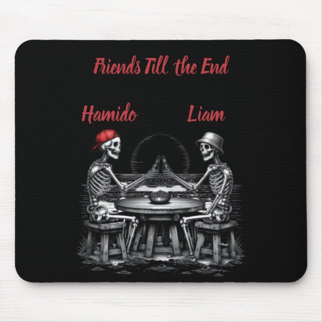 Skeleton Best Friends Cheers Mouse Pad (Front)