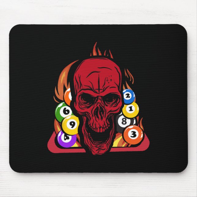 Skeleton Billiard Player Snooker Pool Billiard Rac Mouse Pad (Front)