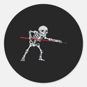 Skeleton Billiards Billiard Pool Snooker Halloween Classic Round Sticker