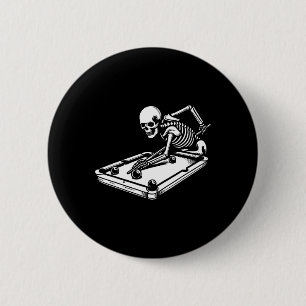 Skeleton Billiards Halloween Pool Snooker Billiard 6 Cm Round Badge