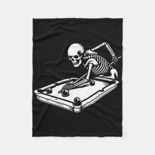 Skeleton Billiards Halloween Pool Snooker Billiard Fleece Blanket