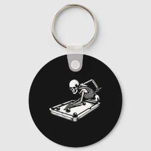 Skeleton Billiards Halloween Pool Snooker Billiard Key Ring