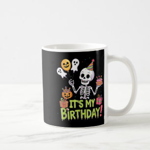 Skeleton Birthday Funny Happy Halloween Bday Boys Coffee Mug