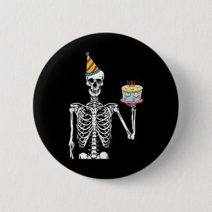 Skeleton Birthday Party Lazy Halloween Costume Fun 6 Cm Round Badge
