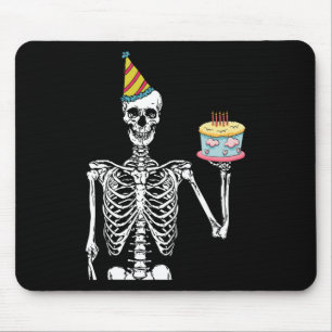 Skeleton Birthday Party Lazy Halloween Costume Fun Mouse Pad