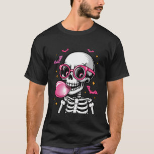 Skeleton Blowing Bubblegum Funny Halloween Trick o T-Shirt