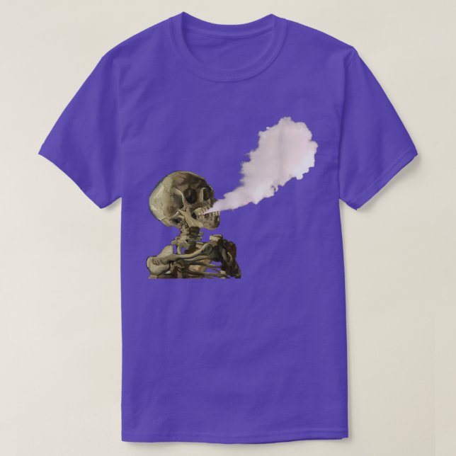 Skeleton blowing major vape cloud  T-Shirt (Design Front)