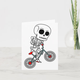 Skeleton Bmx Racer Halloween Style Racing Easy Card
