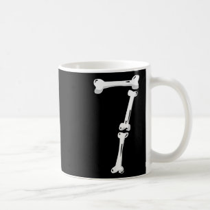 Skeleton Bone Number 7 Creepy Number 67 Six Seven Coffee Mug