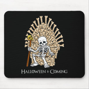 Skeleton Bones Throne Fun Halloween Boys Girls Kid Mouse Pad