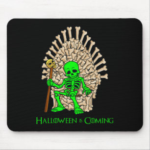 Skeleton Bones Throne Halloween Mouse Pad