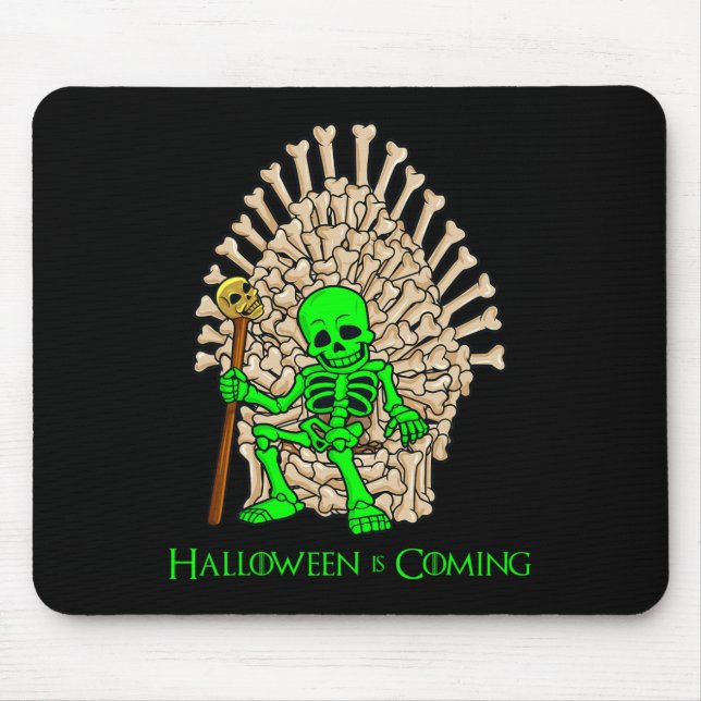 Skeleton Bones Throne Halloween  Mouse Pad (Front)