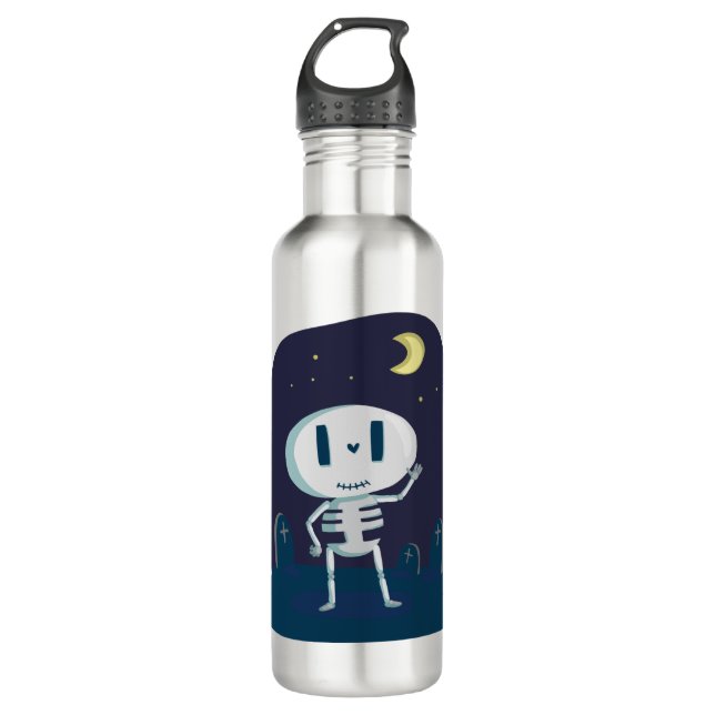 skeleton , boo 710 ml water bottle (Front)