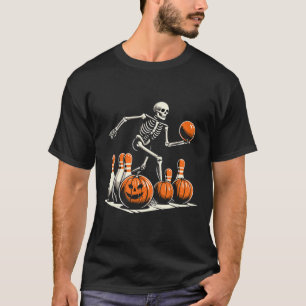 Skeleton Bowling Player Funny Bowler Halloween  T-Shirt