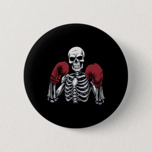 Skeleton Boxer Boxing Kickboxing Halloween Martial 6 Cm Round Badge