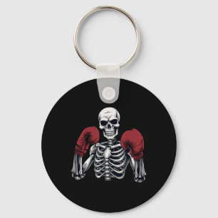 Skeleton Boxer Boxing Kickboxing Halloween Martial Key Ring