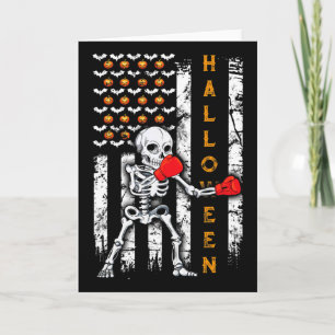 Skeleton Boxing Halloween Boxer Kickboxing Mma Us Card