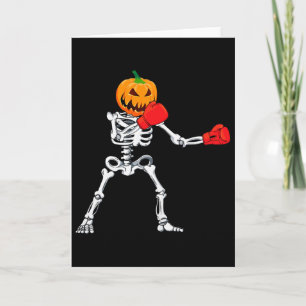 Skeleton Boxing Halloween Pumpkin Kickboxing Mma Card
