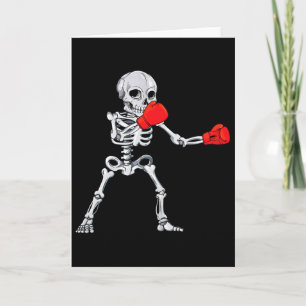 Skeleton Boxing Kickboxing Mma Halloween Card