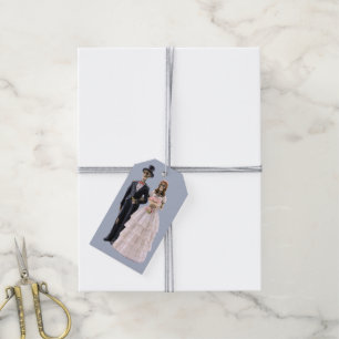 Skeleton bride and groom gift tags