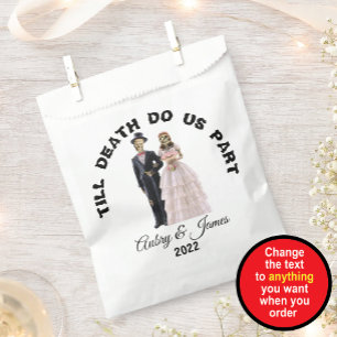 Skeleton Bride and Groom Halloween Wedding Favour Bag