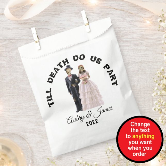 Skeleton Bride and Groom Halloween Wedding Favour Bag (Creator Uploaded)