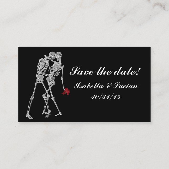 Skeleton Bride and Groom RSVP cards (Back)